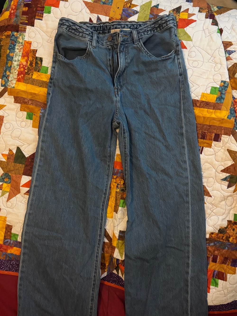 Levis High Rise Straight-Leg Blue Jeans
